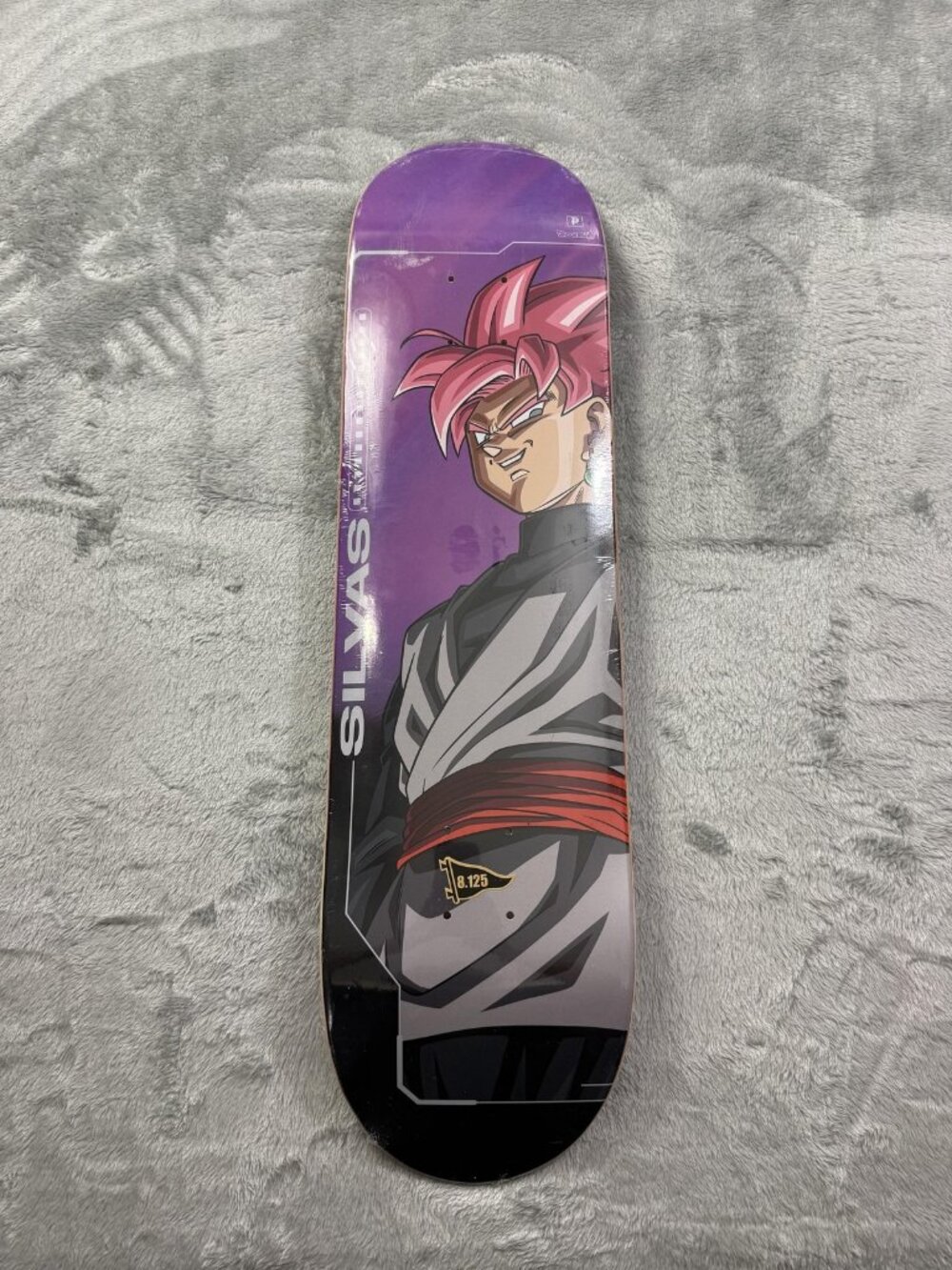 New Primitive Dragon Ball Super Silvas Goku Black Skateboard Deck 8.125 Purple